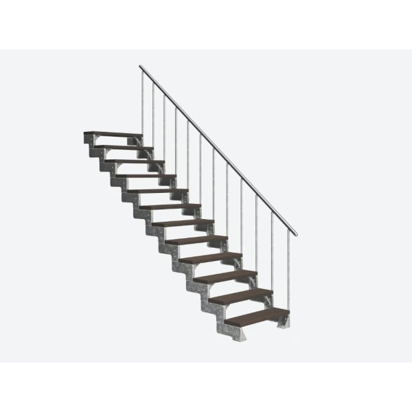 Scara de exterior cu 12 trepte si balustrada Standard Gardentop Trimax Dolle - Img 2