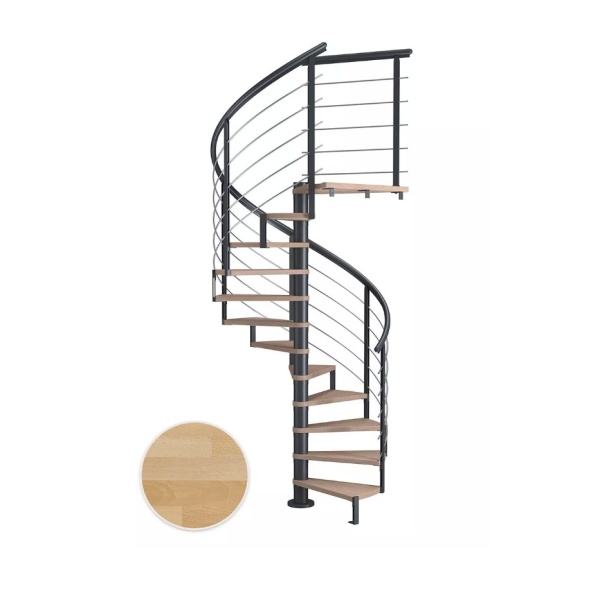 Scara de interior in spirala din fag 160cm diametru antracit Montreal Dolle