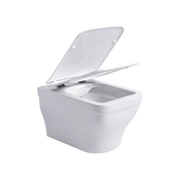 Vas WC suspendat Rimless cu capac Soft Close, 52 x 36,5 x 32 cm, alb, Elegance, Anahita - Img 4