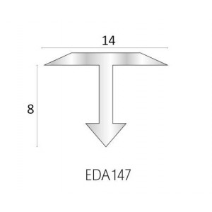 Bagheta despartitoare T din aluminiu eloxat EDA147.81 lungime 2.5m - Img 2