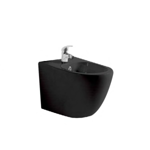 Bideu suspendat Eternity, negru, din ceramica sanitara, Anahita
