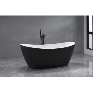 Cada freestanding Elegance, ovala, acril, neagra cu alb, 170 x 80 x 68 cm, Eweca - Img 2