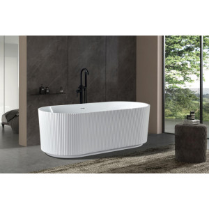 Cada freestanding ovală, alba din acril, 150X75cm, Calibra QB02, Becrisa - Img 2