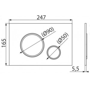 Clapeta actionare THIN crom lucios - cromat mat M772 Alcadrain - Img 2