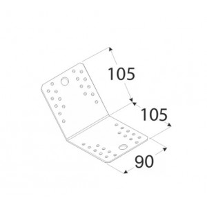 Coltar perforat in unghi de 135 grade, 105 x 105x 90 x 2,5 mm - Img 2