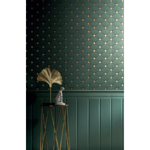 Decor SOPHISTICATED GREEN 32.8x89.8cm, interior, baie-bucatarie, rectificat, verde-auriu lucios, Tubadzin - Img 2