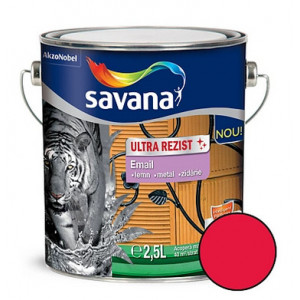 Email Savana Ultra Rezist superlucios pentru lemn metal interior si exterior rosu 2.5l