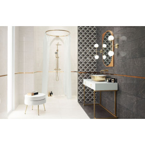 Faianta OPIUM WHITE, baie/bucatarie, interior, alb lucios 30.8x60.8cm - Img 2