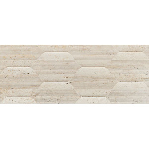Faianta TISSUE IVORY STR baie/bucatarie, interior, crem mat, tip travertin 29.8x74.8cm