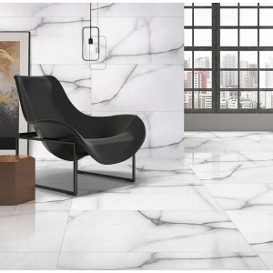 Gresie Zed Onyx Grey portelanata, rectificata, interior-exterior, tip onyx insertii negre lucioasa 60x120 India - Img 3