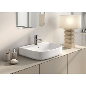Lavoar baie pe blat Mid, dreptunghiular alb din ceramica 55X45CM GAL4004501 Gala