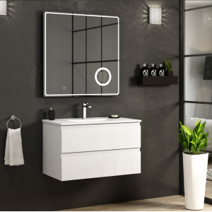 Mobilier baie VIENA 60cm Glossy White + lavoar ONIX NEW M055512030201