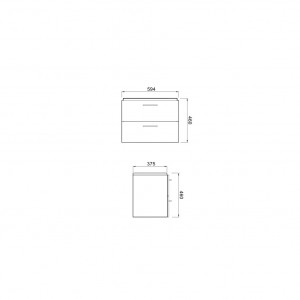 Mobilier cu lavoar Cersanit Lara Mille S801-319-DSM, cu sertare, nuc, 60 x 41 x 46 cm - Img 2