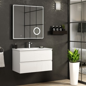 Mobilier cu lavoar Viena alb 80cm Coycama - Img 2