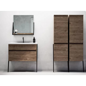 Mobilier OP-ARTY 80cm 2 sertare soft-close picioare negru mat Defra - Img 1
