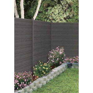 Panou gard WPC cu stalpi Bill Fence gri inchis 1800x1830mm