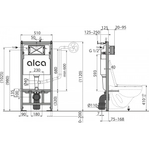 Rezervor wc incastrat ecology pentru instalari uscate (in gips carton) AM101/1120E - Img 2