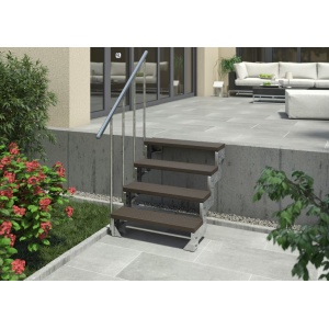 Scara de exterior cu 12 trepte si balustrada Standard Gardentop Trimax Dolle