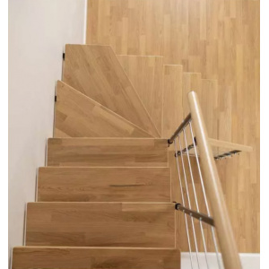 Scara de interior modulara antracit din stejar cu urcare turnanta Boston Dolle