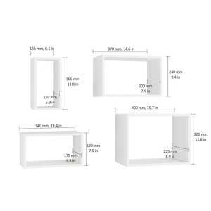 Set 4 rafturi de perete Windows Dolle