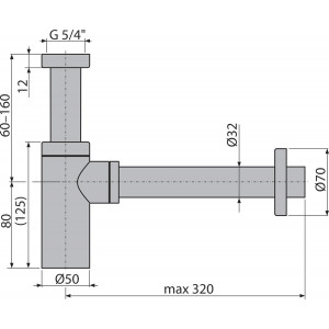 Sifon lavoar GUN METAL-mat periat A400-GM-B - Img 2