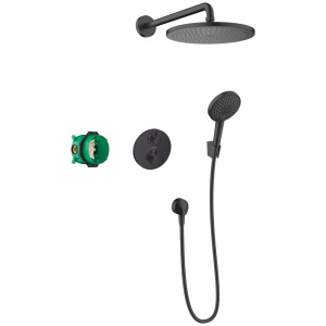 Sistem de dus Croma 280 27961670, 1/2'', incastrat, termostat, 280 mm, mat, negru Hansgrohe - Img 2