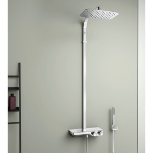Sistem dus CERATHERM S200 termostatic etajera sticla alba A7332AA - Img 3