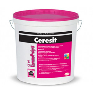 Tencuiala decorativa acrilica alba 1.5mm cu aspect de praf de piatra 25kg Ceresit CT 60