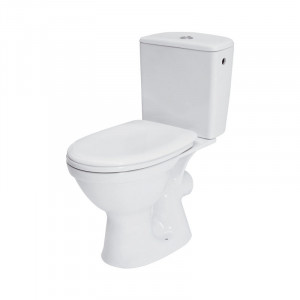 Vas WC cu rezervor și capac inclus, evacuare laterală, 62,5 x 37 x 75,5 cm, New Roma, Cersanit