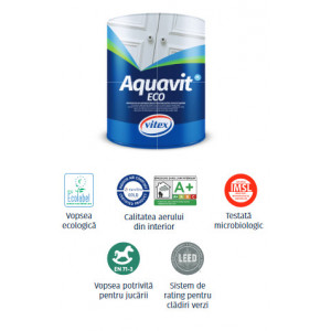 Vopsea email poliuretanic pe baza de apa Vitex AQUAVIT ECO alb lucios 713ml baza de colorare
