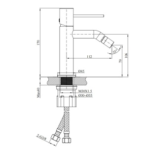 Baterie bideu Slimmer Himark, cromata - Img 2