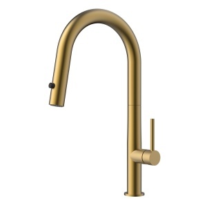 Baterie bucătărie Cold Start cu pipa extractabila Slimmer Himark, gold periat