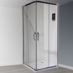 Cabina de dus patrata X1A 90x90, cu 2 usi culisante si 2 elemente fixe 140103 Huppe - Img 2