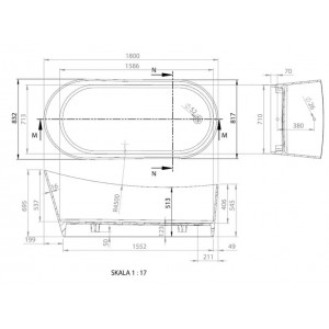 Cada freestanding CETUS EverHard fara preaplin ventil click-clack crom CEN180.083.040.1-4.0.3.0.0 Vayer - Img 4