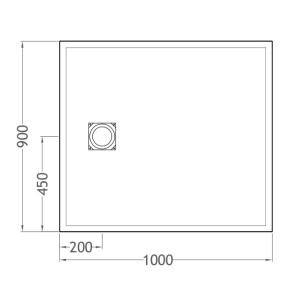 Cadita dus din compozit, dreptunghiulara, SMC STONE, neagra, 100 × 90 cm, Slim 2,6 cm – Anahita - Img 5