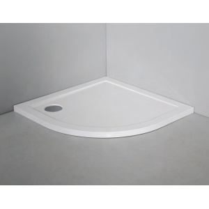 Cadita dus din compozit, semirotunda, SMC STONE, alba, 80 × 80 cm, Slim 2,6 cm – Anahita