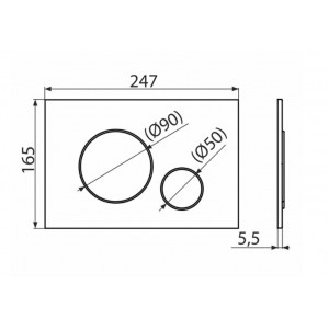 Clapeta actionare THIN cromat - mat M672 Alcadrain - Img 2