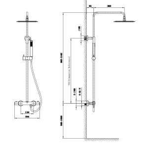 Coloana dus termostatata cu doua functii crom Slimmer Himark - Img 2