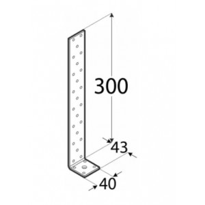 Coltar metalic ancorare 300 x 43 x 40 x 4 mm - Img 3