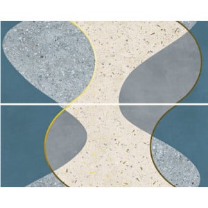 Decor CHROMATICA TIDE 129347 80x100cm, interior, baie-bucatarie, rectificat, albastru-crem mat, Naxos