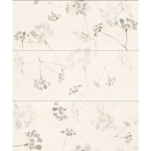 Decor MILD GARDEN 2 3 ELEMENTE 74.8x89.8, interior, baie-bucatarie, rectificat, model floral alb-bej mat, Tubadzin