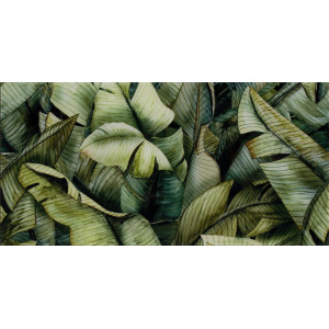 Decor NATURA LEAF A 30X60cm, interior, baie-bucatarie, model tropical verde lucios, Paradyz