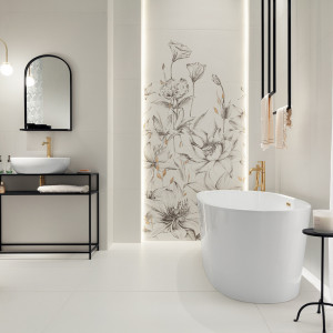 Decor Velo Bianco flowers 2 59.8x119.8cm Tubadzin - Img 3