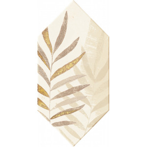 Decor VENTURA IVORY FORM 14.8x22.5cm, interior, baie-bucatarie,rectificat, model floral auriu-bej mat, Tubadzin
