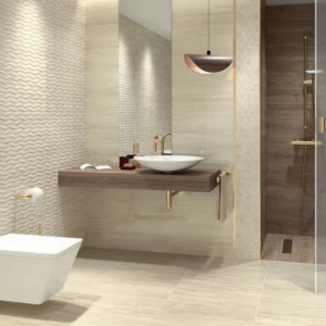 Faianta SILENCE BEIGE STR, baie/bucatarie, interior, bej lucios 25X75cm  - Img 2
