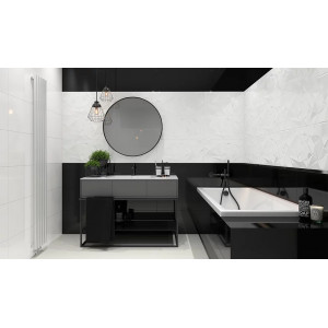 Faianta SYNERGY NERO SCIANA B STR neagra lucioasa, baie bucatarie 30X60cm Paradyz - Img 2