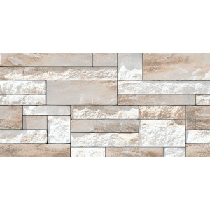 Gresie AGATE 1550 tip piatra, protelanata, interior-exterior, alb - maro 30X60cm India