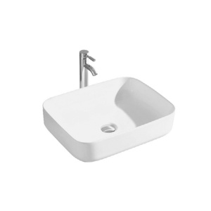 Lavoar baie pe blat Elegance, dreptunghiular, alb, din ceramica, 50 x 39 x 13 cm, Anahita