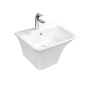 Lavoar suspendat Smart, dreptunghiular, alb, ceramica sanitara, 53 x 44 x 36 cm, Anahita