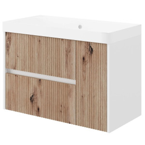 Mobilier baie cu lavoar Portofino Rovere Oro 80cm Savini Due